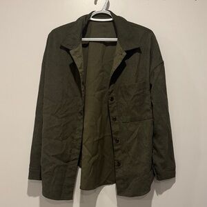 SHEIN Men's Dark Olive Shirt Jacket